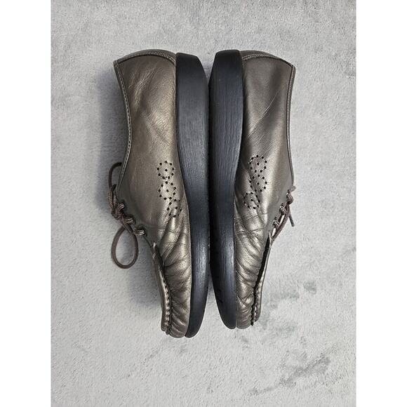 SAS Tripad Metallic Pewter Grey Siesta Lace-up Casual Moc Shoes, size 7 Narrow - Picture 8 of 11